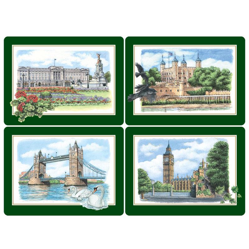 Lilliput Lane Set of 4 Dinner Place Mats - London Heritage Sites