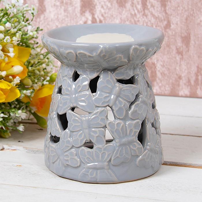 Desire Butterfly Wax Melt Warmer/Oil Burner - Grey
