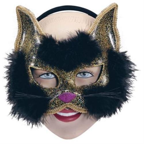 Glitter Cat Mask On Headband - Various Colours