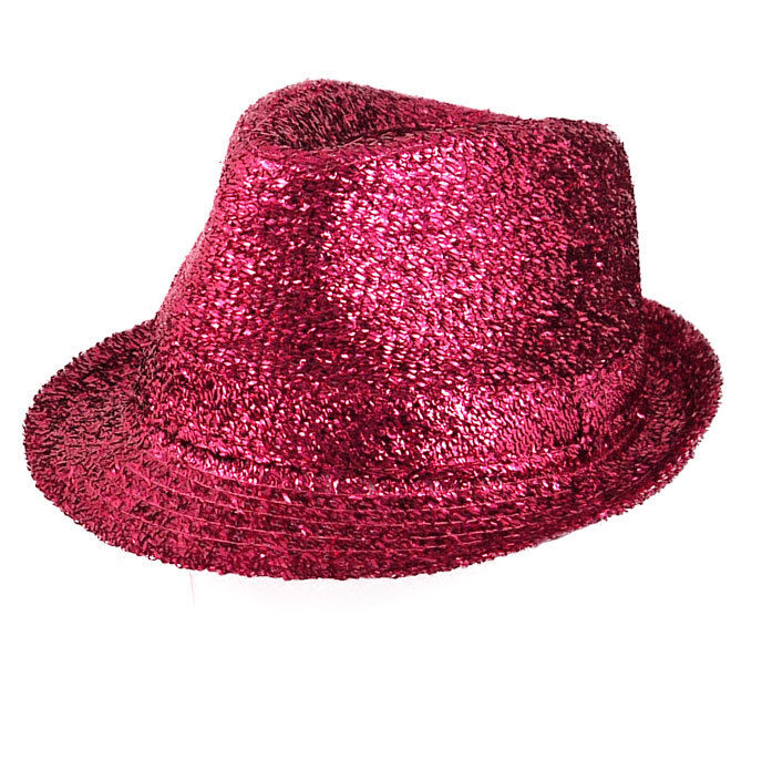 Tinsel Gangster Trilby Hat Fancy Dress Black or Pink