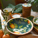 Handcrafted Orange Blossom Mango Wooden Bowl Green 24cm
