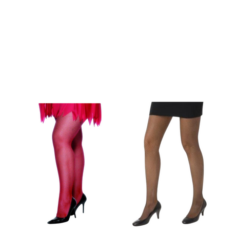 Fishnet tights for Halloween costume in Black or Red