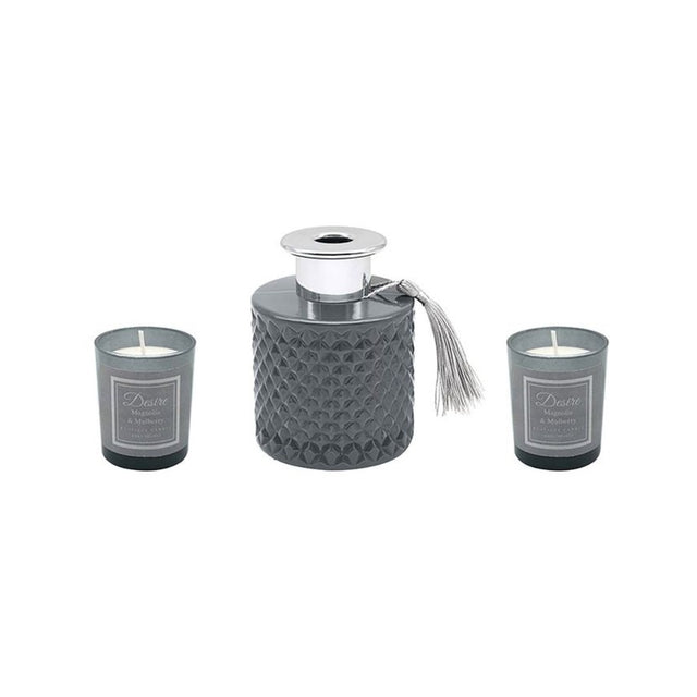 Desire Boutique Reed Diffuser & Votive Candle Gift Set -  Magnolia & Mulberry