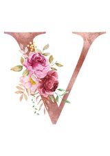 Personalised Tote Bags - Pink Floral Initial Design (A-Z)