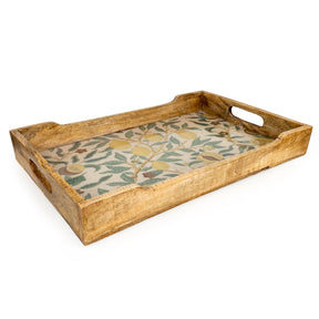Vintage Fruit Rectangular Serving Tray in Mango Wood