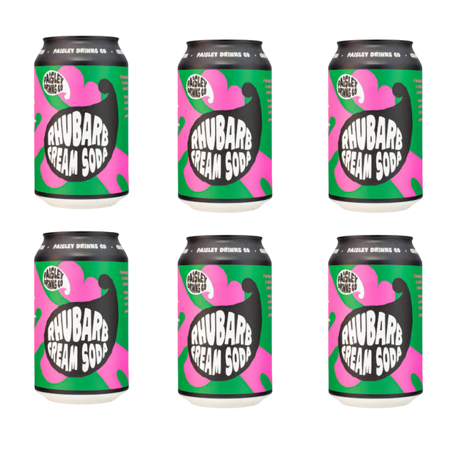 Paisley Premium Craft Soda - Rhubarb Cream Drink - 6 Pack