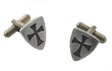 English Pewter Cufflinks - Templar Shielf