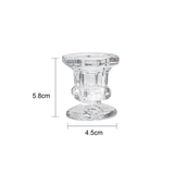 Clear Glass Candlestick Holders (5.8cm) - Hexagon Design