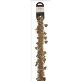 Hearts Design 2m Christmas Tinsel - Gold