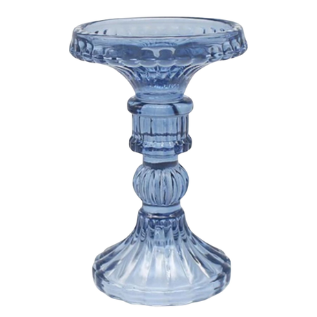 Blue Glass Candle Holders (cm) - Various Sets