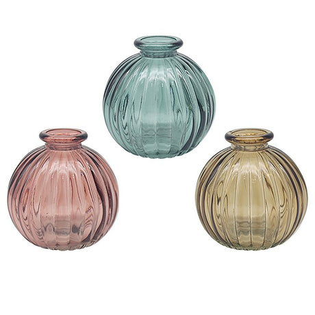 Bright Glass Ball Vase Flute Small - Various Colours Available