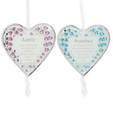 Auntie or Grandma Keepsake Hanging Crystal Plaques