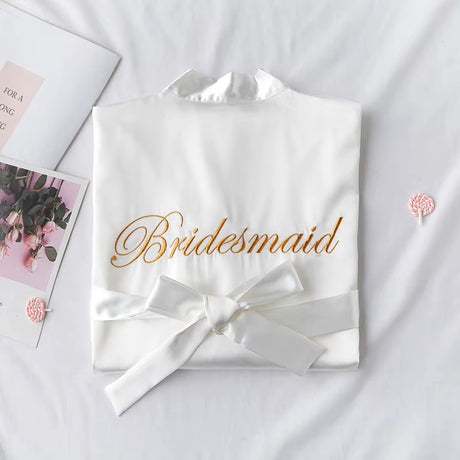Wedding Bridal Party White Dressing Gown Robe Bridesmaid