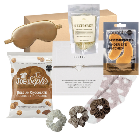 Bestie Best Friend Bath Salt Popcorn Eye Patch Set Treat Gift Box