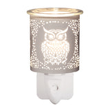 Aroma Electric Wax Melt Burner Plug In - White & Gold Owl