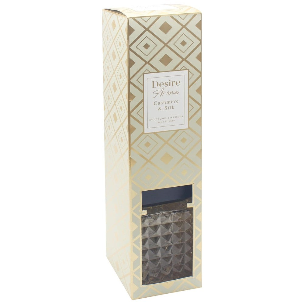 Desire Aroma Cut Glass Reed Diffuser 1 Litre - Cashmere & Silk
