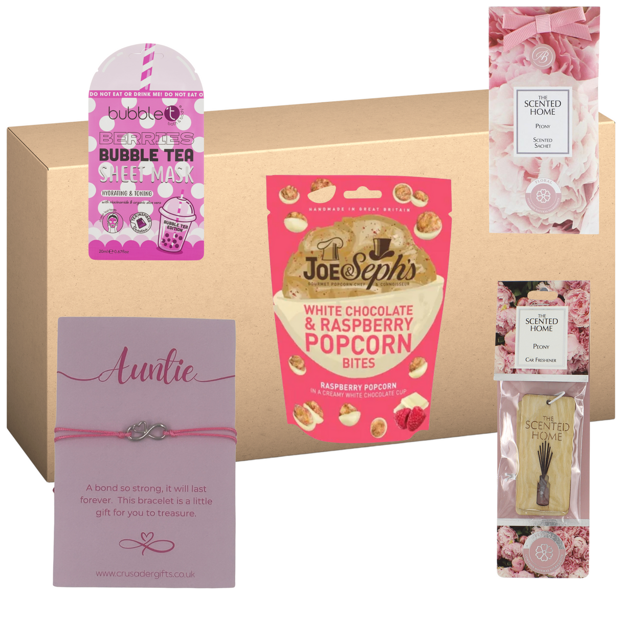 Auntie Pink Infinity Heart Treat Box - Home Fragrance & Popcorn Sweet Treat
