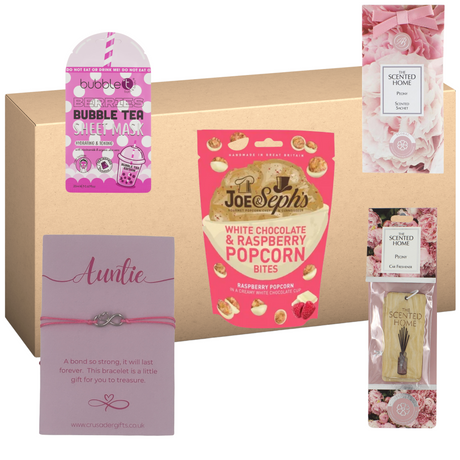 Auntie Pink Infinity Heart Treat Box - Home Fragrance & Popcorn Sweet Treat