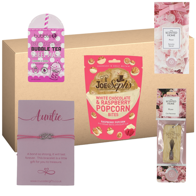 Auntie Pink Infinity Heart Treat Box - Home Fragrance & Popcorn Sweet Treat