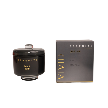 Serenity Vivid Collection 230g Candle - Vivid Black Oudh