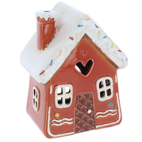 Village Pottery Christmas Collection Tea Light Holders - Gingerbread House