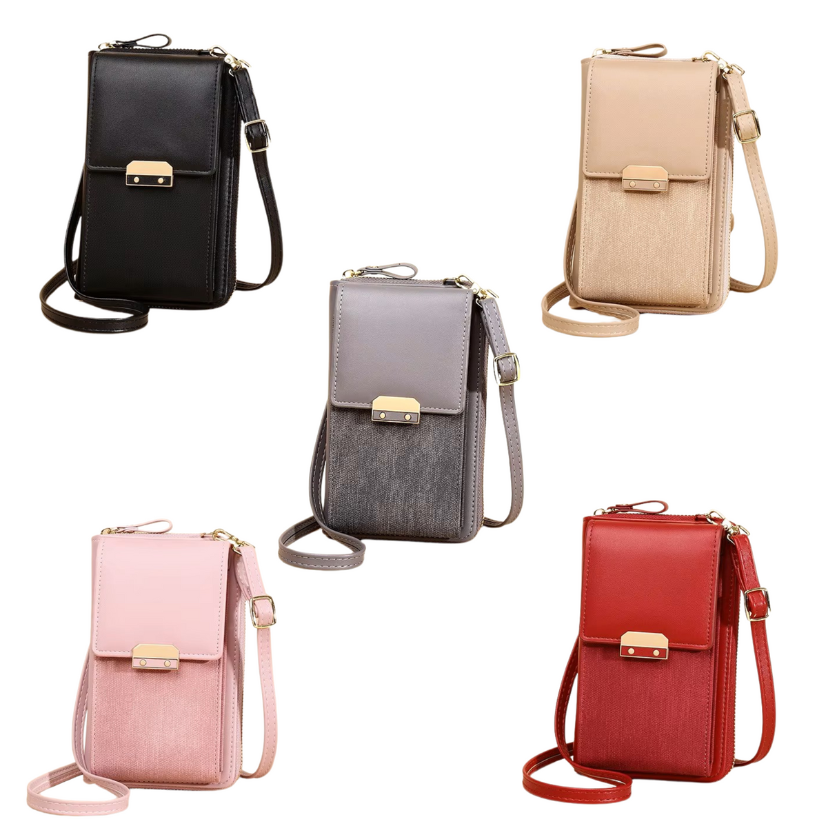 Ladies Cross Body Mobile Phone Bag - Various Colours