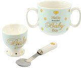 Dots Mug Egg Cup & Spoon Set Baby Girl Or Baby Boy Gift Idea