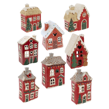 Village Pottery Christmas Collection Tea Light Holders - Various Houses
