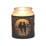Aroma Metal Silhouette Wax Melt Burner/Candle Holder - Black & Silver Doves