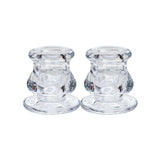 Woodside Home Living Clear Glass Candlestick Holders - Set of 2
