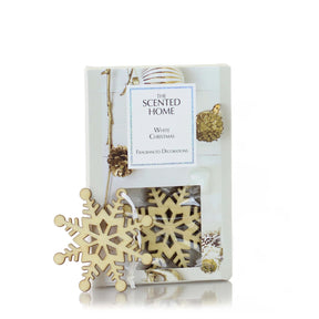Ashleigh & Burwood Fragranced Wooden Snowflake Hanging Decorations - Festive Fragrances white christmas