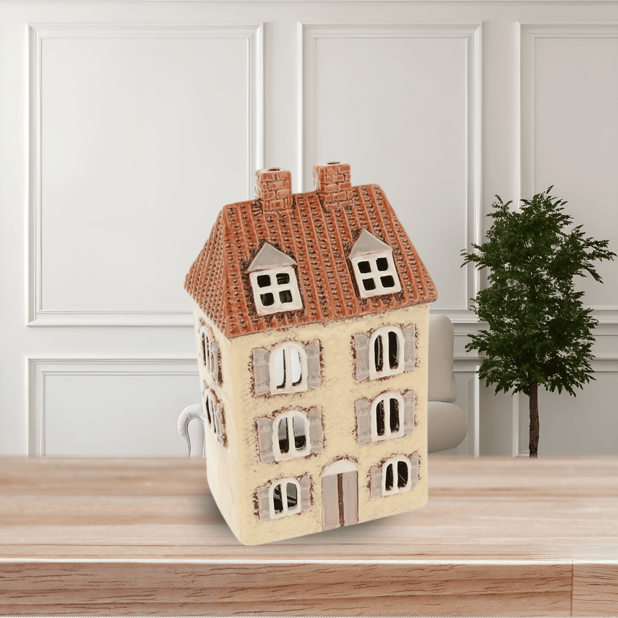 Village Pottery Tiled Chateau Tea Light Holder