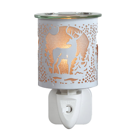 Aroma electric wax melt burner plug in stag - white & gold