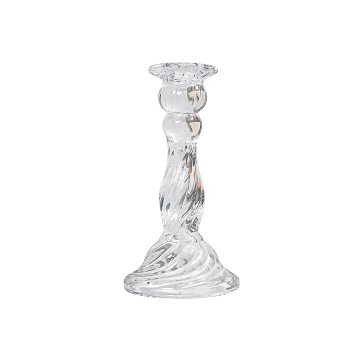 Woodside Home Living Clear Swirl Glass Candle Holders - Various Sets