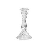 Woodside Home Living Clear Swirl Glass Candle Holders - Various Sets