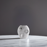 Modern Silver Vase with Silver Leaf Pattern H20cm