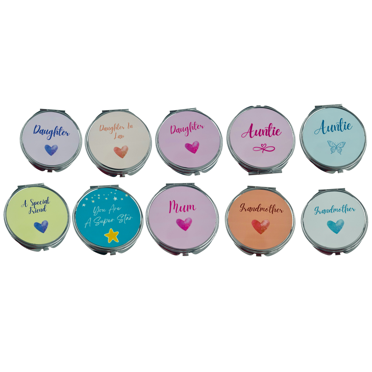 Woodside Home Living - Auntie Mum Friend Daughter Women's Compact Mirrors