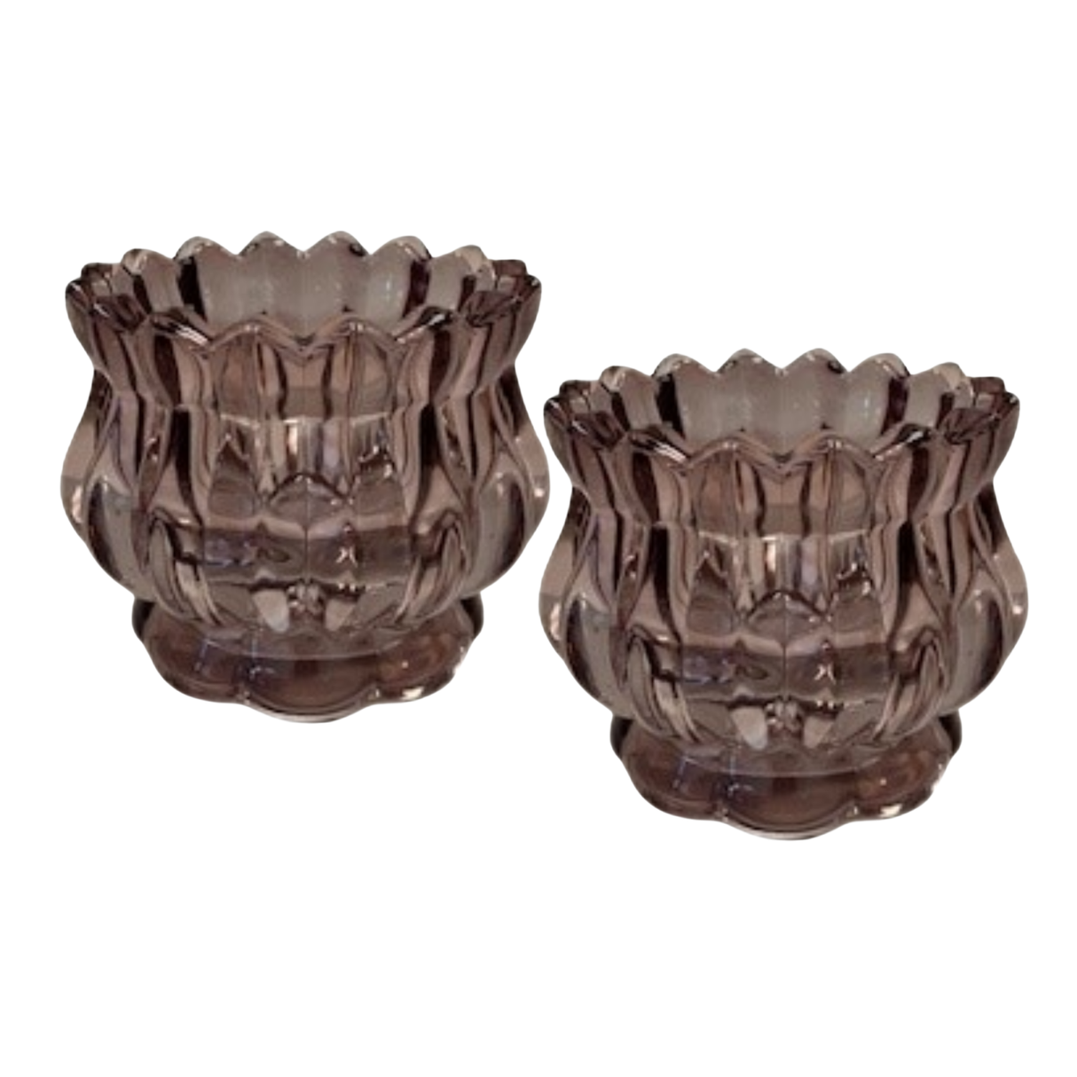 Satchville Decorative Glass Tea Light Holders - Amethyst Set of 2