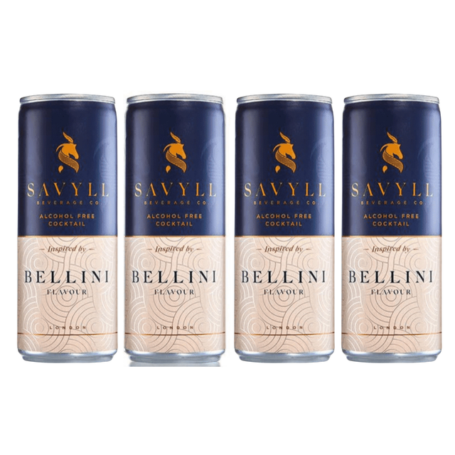 Savyll Alcohol Free Cocktail - Bellini Flavour Drink (4 Pack)