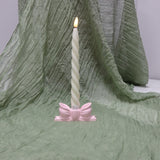 Bow Design Dinner Candle Holder - Pink