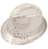 Sequin Gangster Trilby Hat Fancy Dress Hat - Various Colours