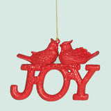 Christmas JOY Tree Hanging Decoration pack of 2 in Red or Gold