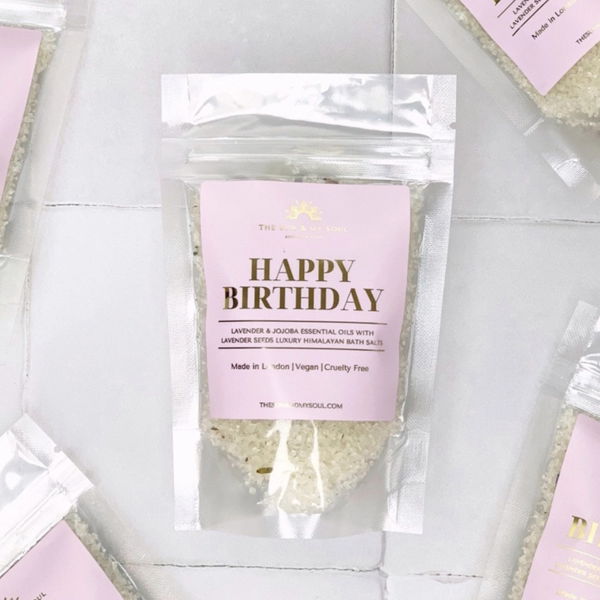 Happy Birthday Luxury Himalayan Bath Salts Gift - Lavender
