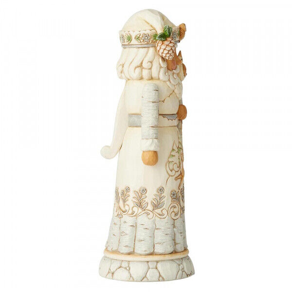 Heartwood Creek White Woodland Santa Nutcracker Figurine