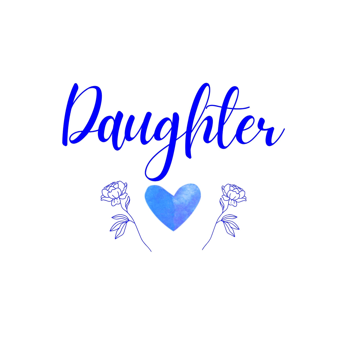 Heart & Flowers Design Mugs - Blue