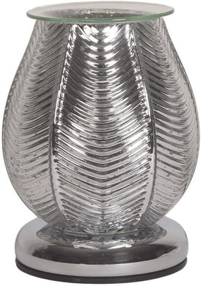 silver ribbed electric wax melt burner