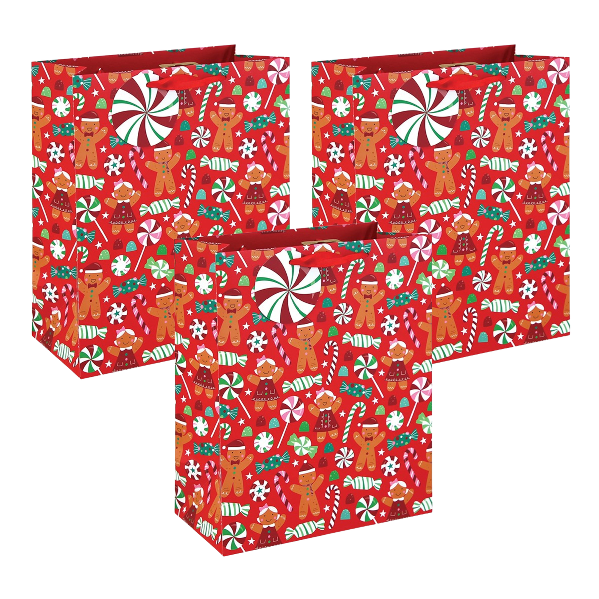 Gingerbread & Sweets Christmas Gift Bag - L Set of 3