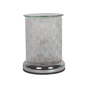 Aroma Touch Electric Wax Melt Burner Leaf Textured Glass Various Colours clear