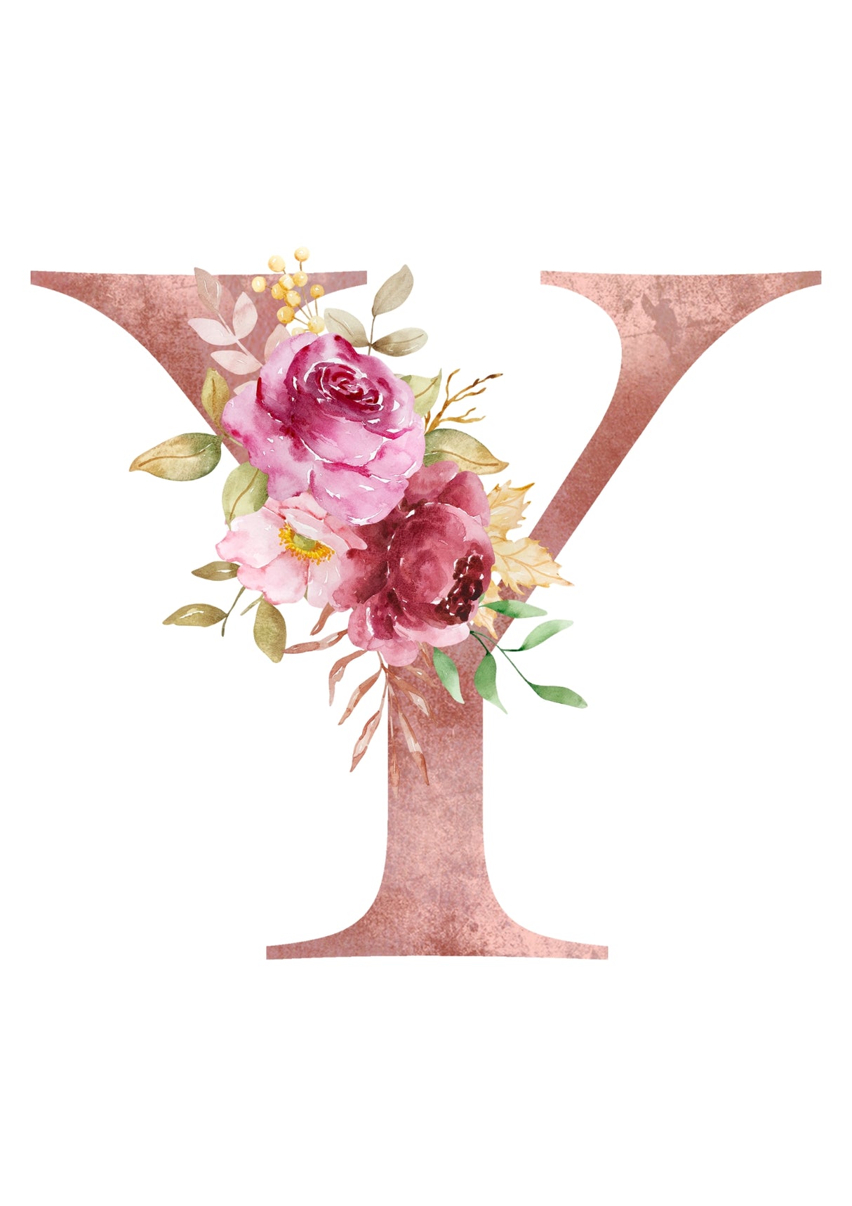 Personalised Tote Bags - Pink Floral Initial Design (A-Z)