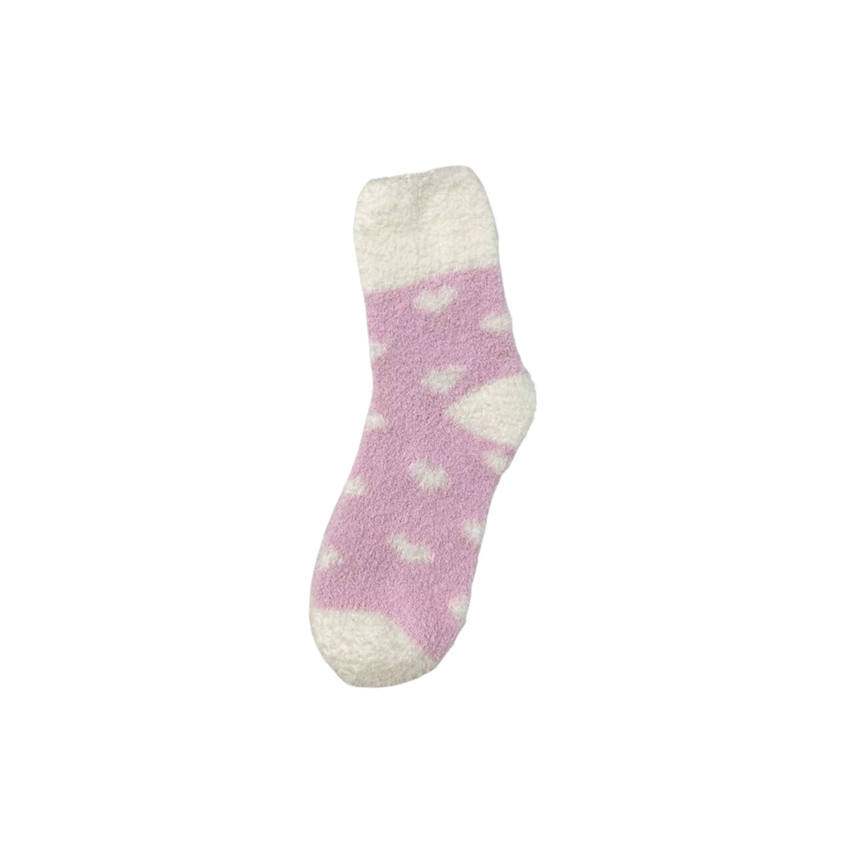 Fluffy Cosy Socks Hearts Design One Size - Various Colours